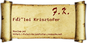 Fülei Krisztofer névjegykártya